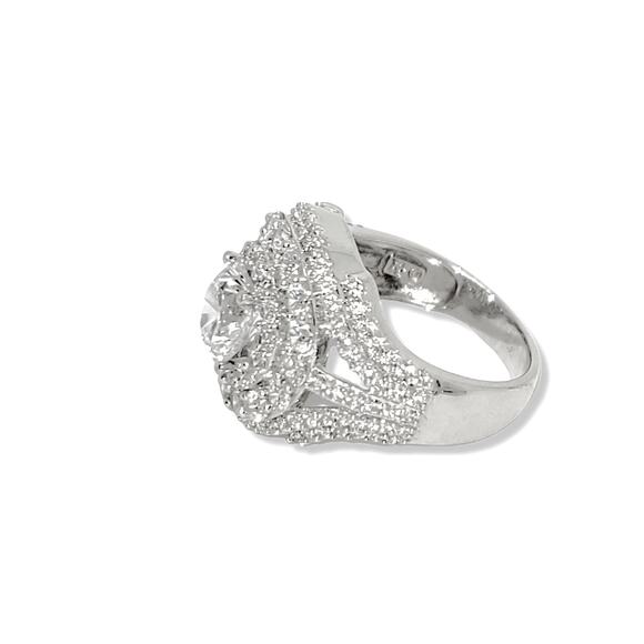 7.50ctw Platinum Plated Sterling Silver Ring Sz 8 - Picture 7 of 10